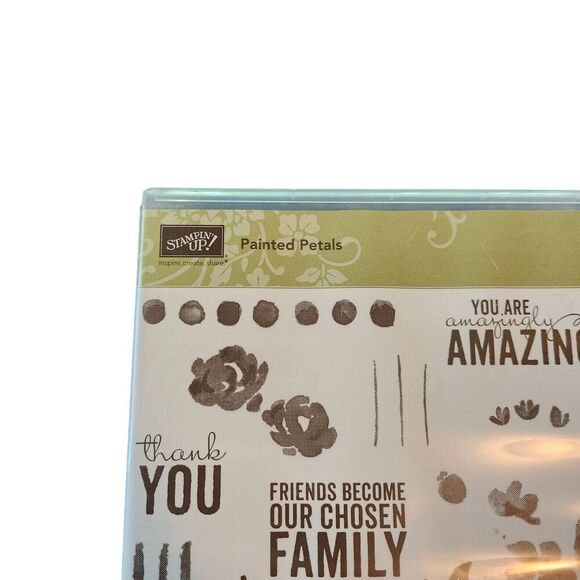 Stampin' Up! PAINTED PETALS Stamp Set of 13 137146 Family Friends Thanks Flowers - Picture 2 of 5